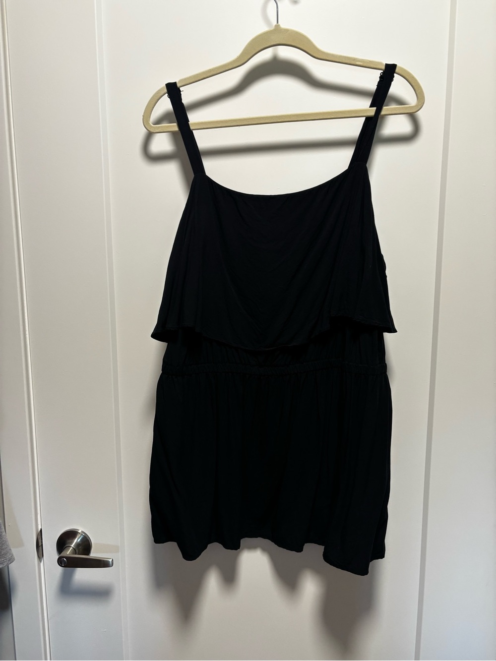 Old Navy Black Ruffle Layer Tank Dress